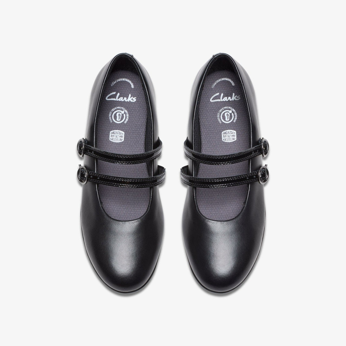 Finja Bar Youth Black Leather - Clarks Kids