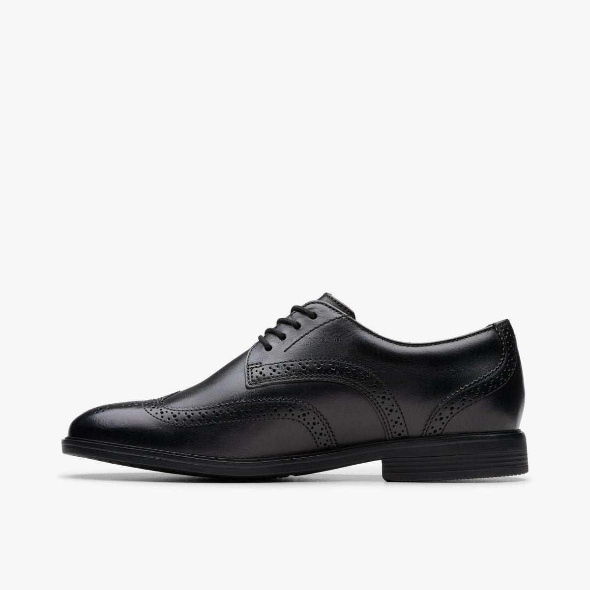 Jonwin Wing Youth Black Leather - Clarks Kids