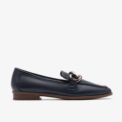 Sarafyna Iris Navy Leather - Clarks Women