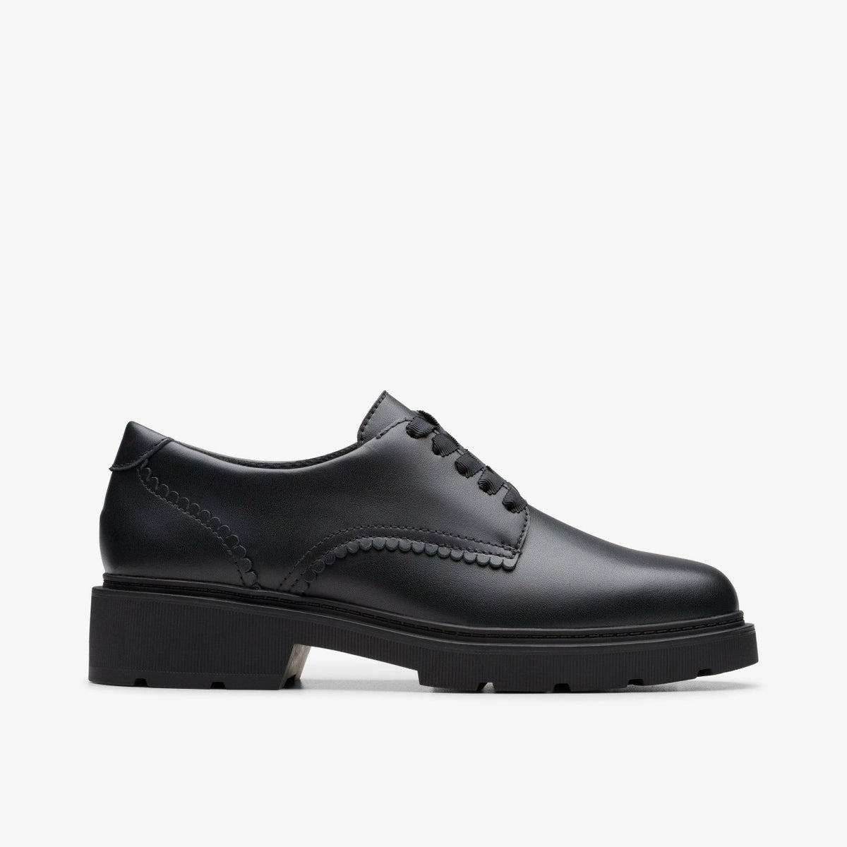 Eris Pure Youth Black Leather - Clarks Kids