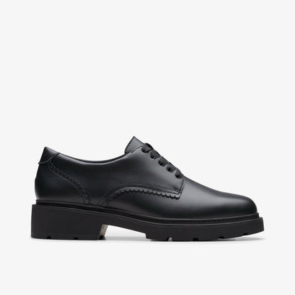 Eris Pure Youth Black Leather - Clarks Kids