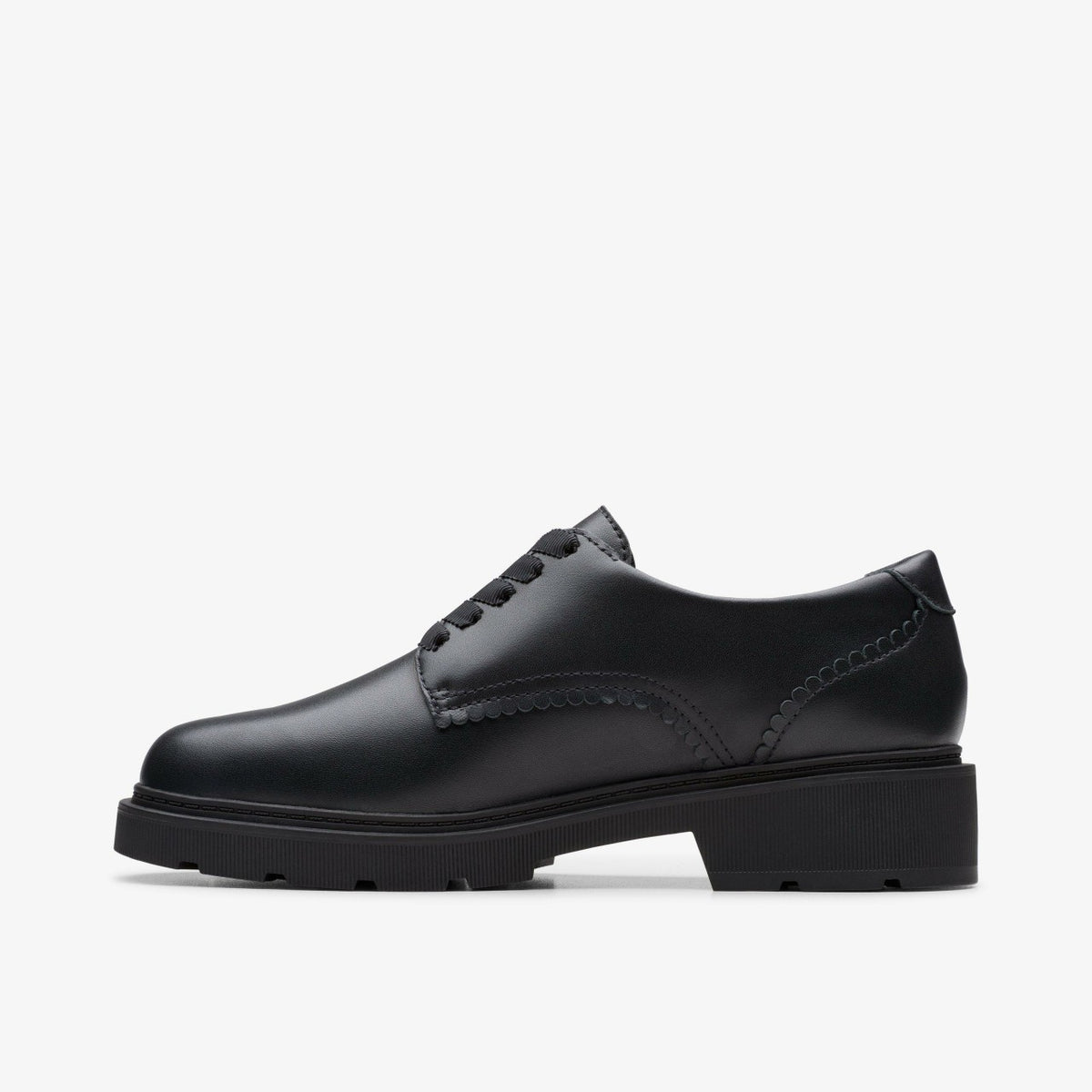Eris Pure Youth Black Leather - Clarks Kids