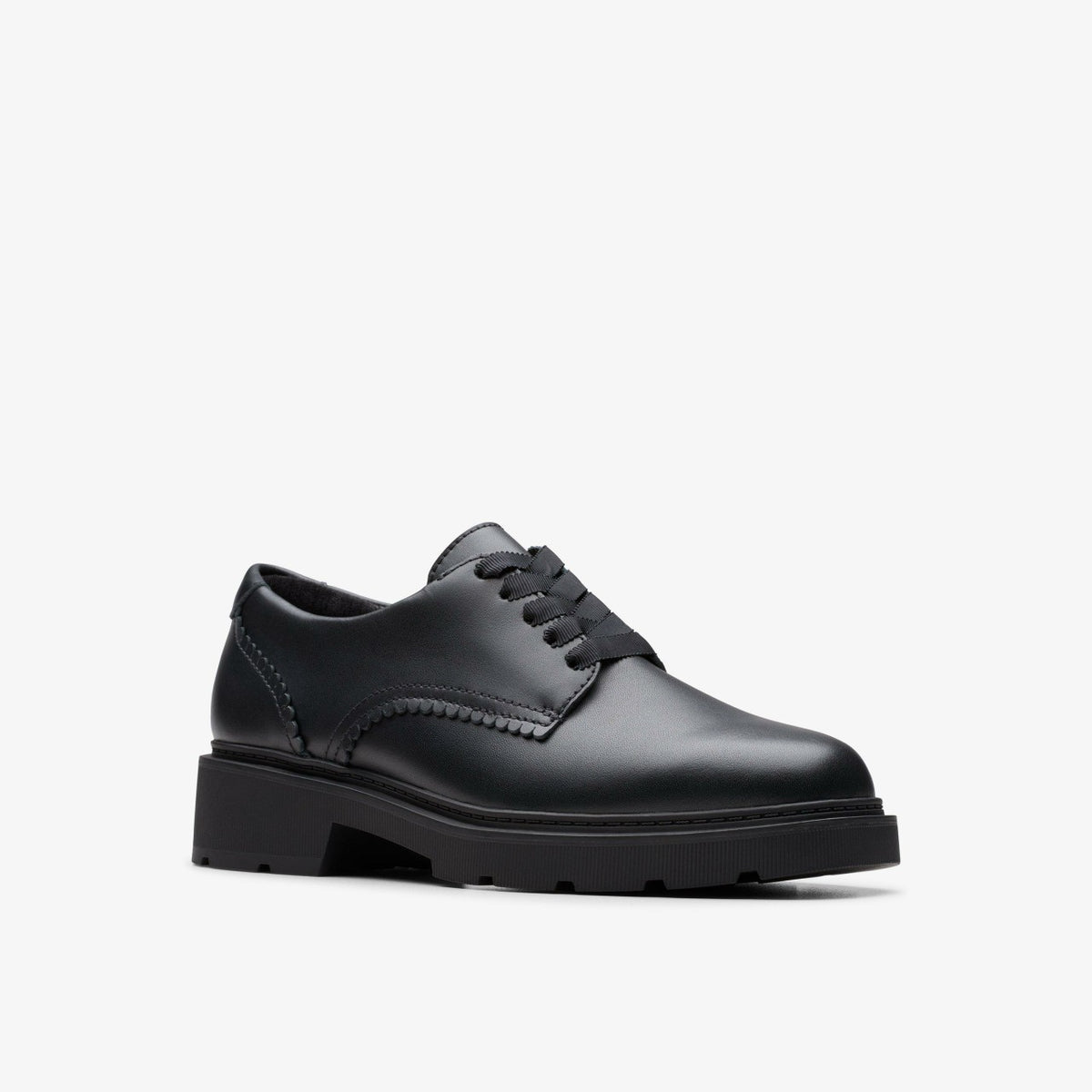 Eris Pure Youth Black Leather - Clarks Kids