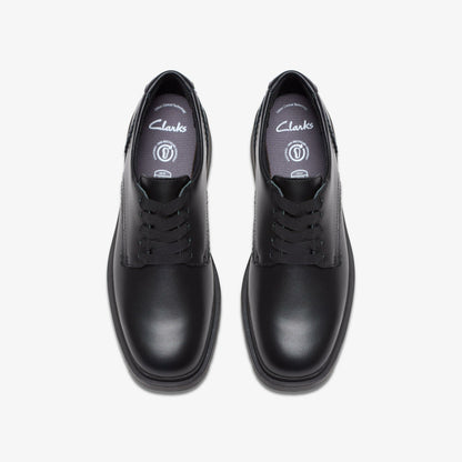 Eris Pure Youth Black Leather - Clarks Kids