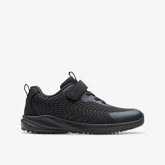 Deyes Dash Kid Black/Black - Clarks Kids
