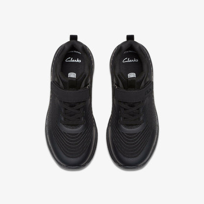 Deyes Dash Kid Black/Black - Clarks Kids