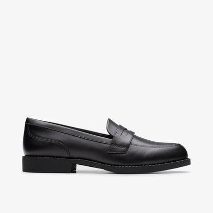 Tapa Edge Youth Black Leather - Clarks Kids