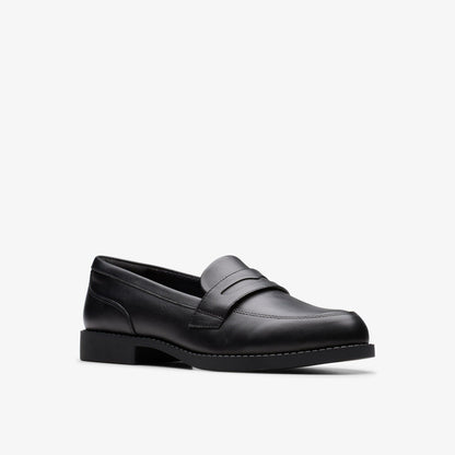 Tapa Edge Youth Black Leather - Clarks Kids