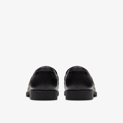 Tapa Edge Youth Black Leather - Clarks Kids