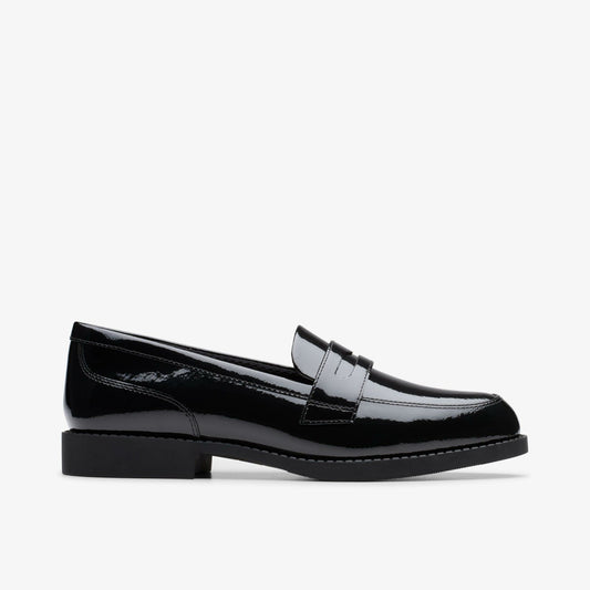 Tapa Edge Youth Black Patent - Clarks Kids