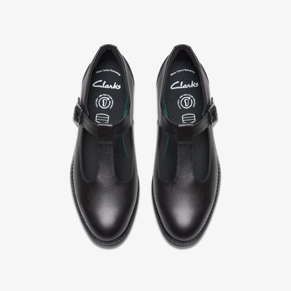 Tapa Hope Youth Black Leather - Clarks Kids