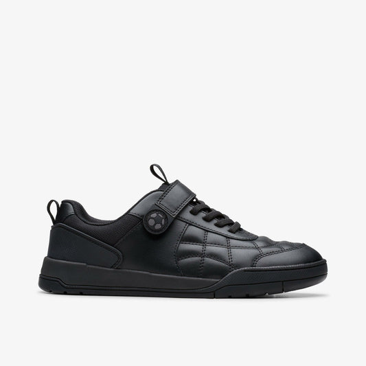 Laser Cross Youth Black Leather - Clarks Kids