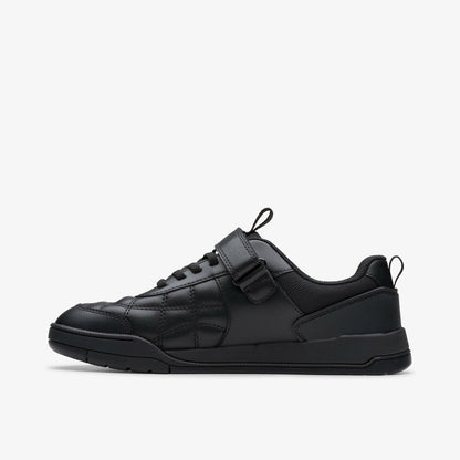 Laser Cross Youth Black Leather - Clarks Kids