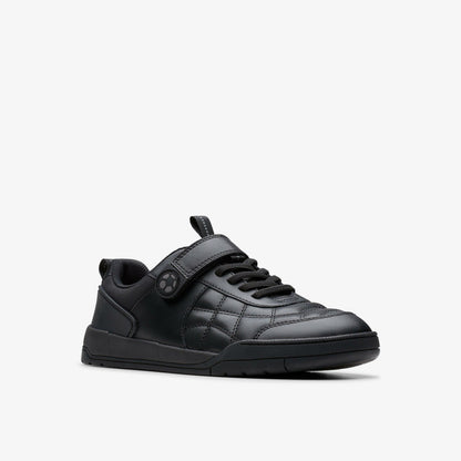 Laser Cross Youth Black Leather - Clarks Kids