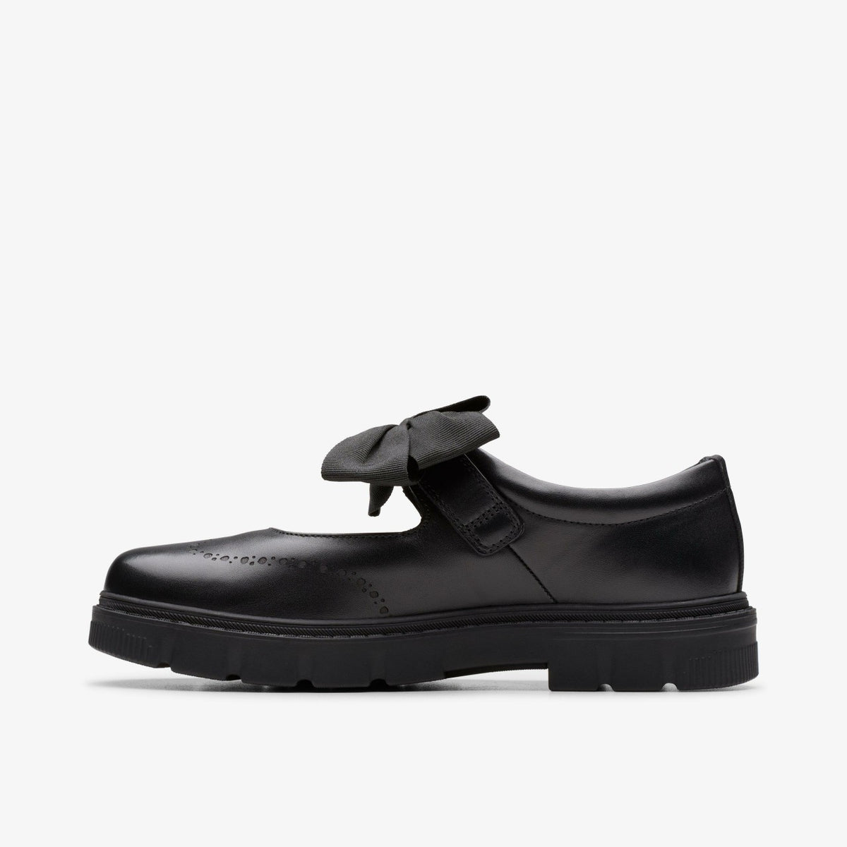 Lorcam Jane Youth Black Leather - Clarks Kids