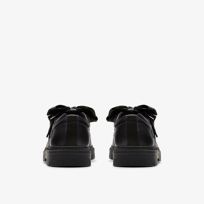 Lorcam Jane Youth Black Leather - Clarks Kids