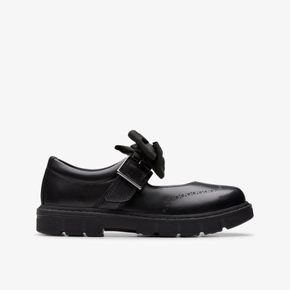Lorcam Jane Kid Black Leather - Clarks Kids