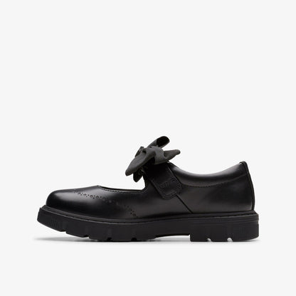 Lorcam Jane Kid Black Leather - Clarks Kids