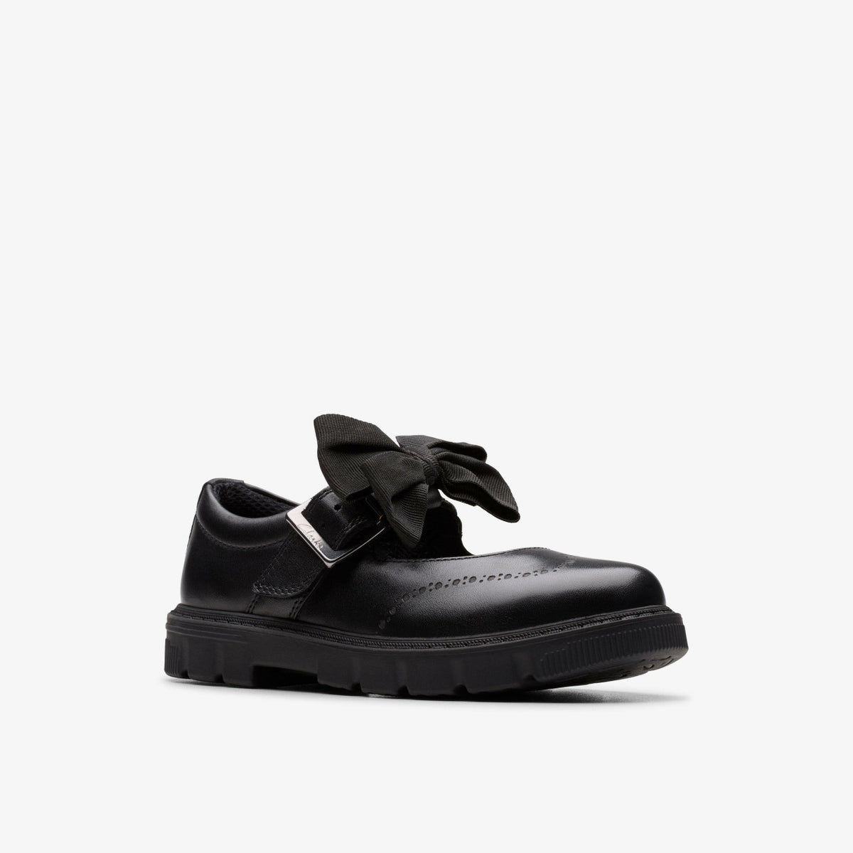 Lorcam Jane Kid Black Leather - Clarks Kids