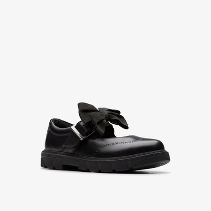 Lorcam Jane Kid Black Leather - Clarks Kids