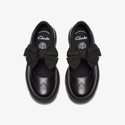 Lorcam Jane Kid Black Leather - Clarks Kids