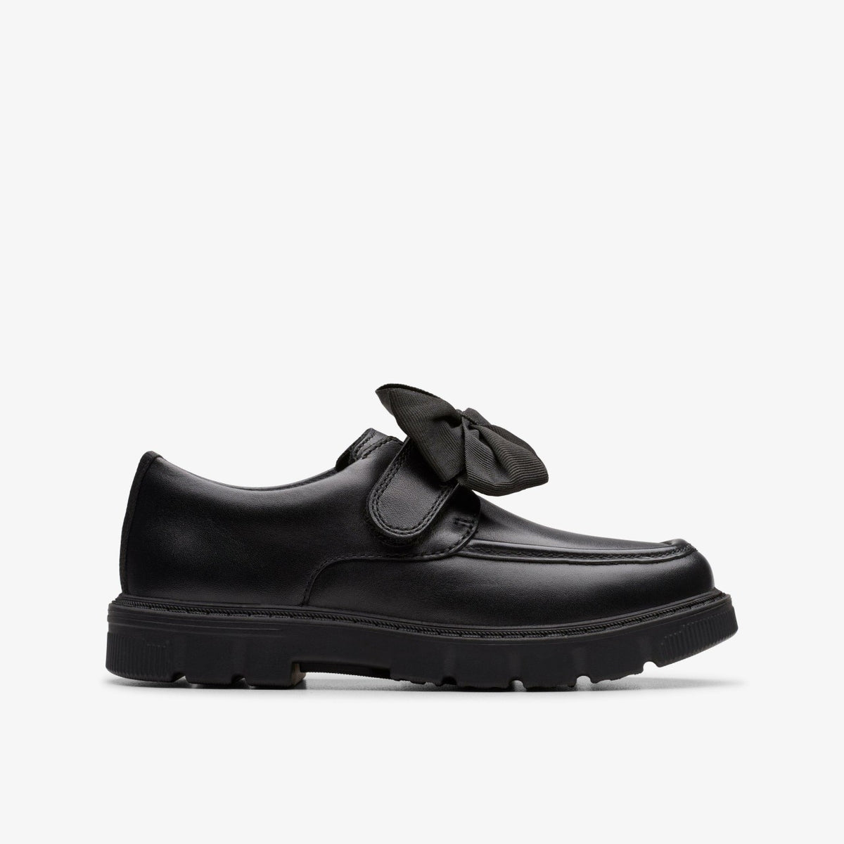 Lorcam Bow Kid Black Leather - Clarks Kids