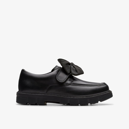 Lorcam Bow Kid Black Leather - Clarks Kids
