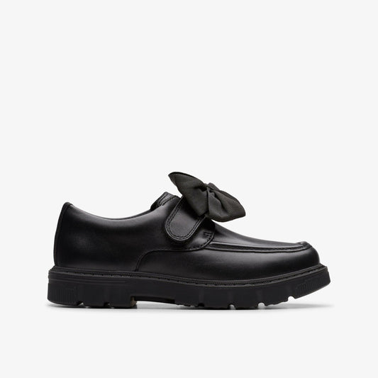 Lorcam Bow Kid Black Leather - Clarks Kids