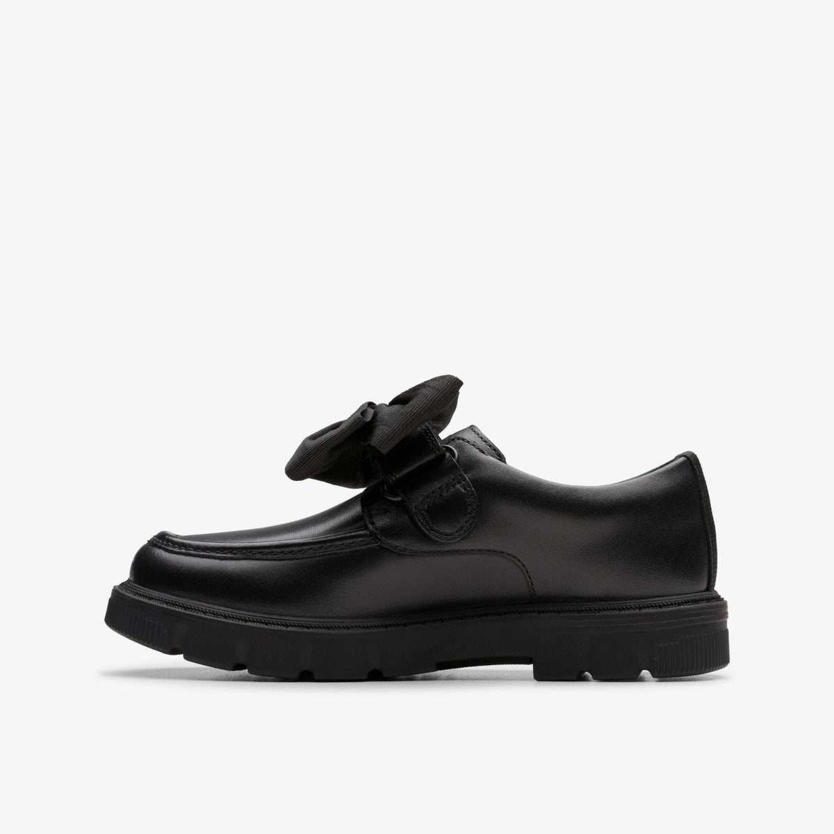 Lorcam Bow Kid Black Leather - Clarks Kids