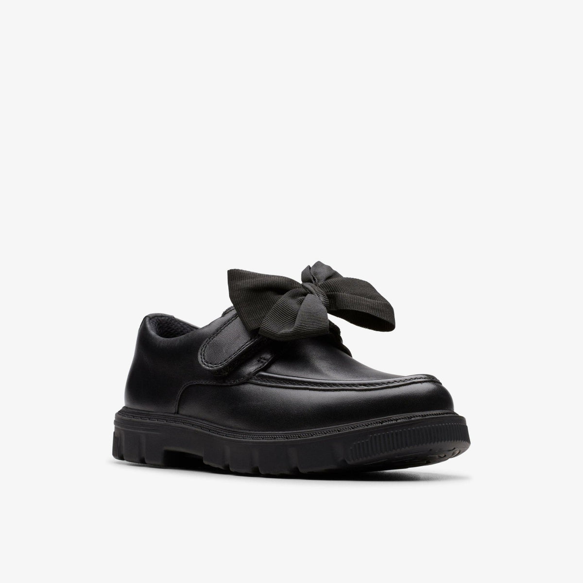 Lorcam Bow Kid Black Leather - Clarks Kids