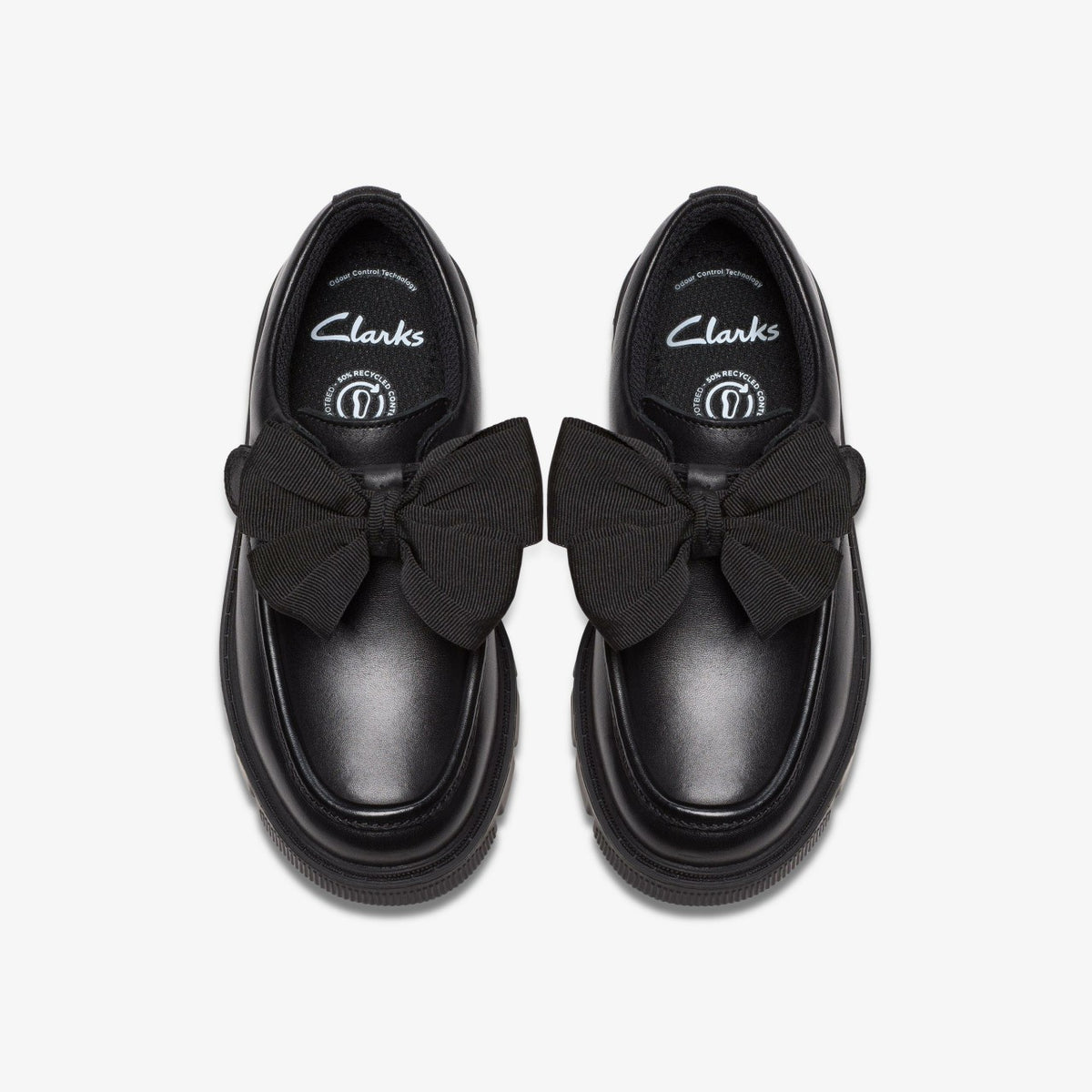 Lorcam Bow Kid Black Leather - Clarks Kids