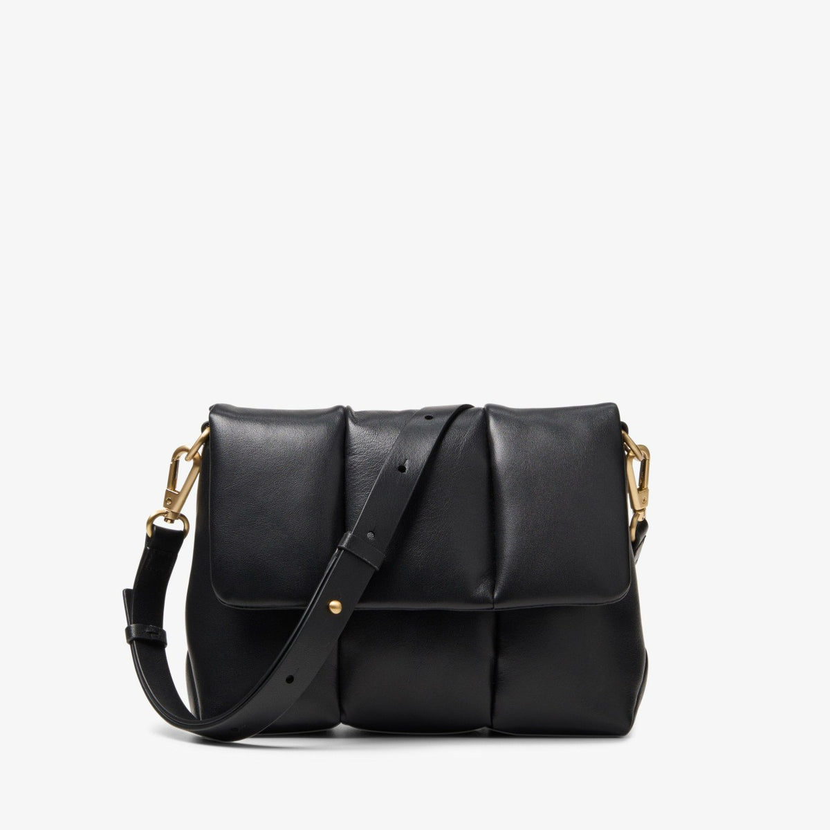 Puffy Crossbody Black Leather - Clarks Women
