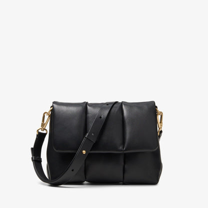 Puffy Crossbody Black Leather - Clarks Women