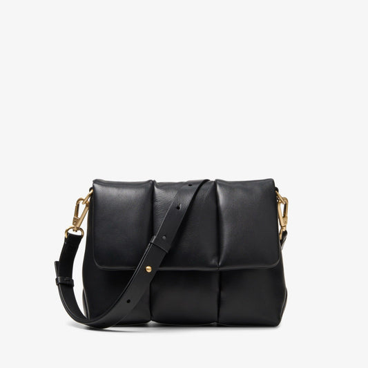 Puffy Crossbody Black Leather - Clarks Women