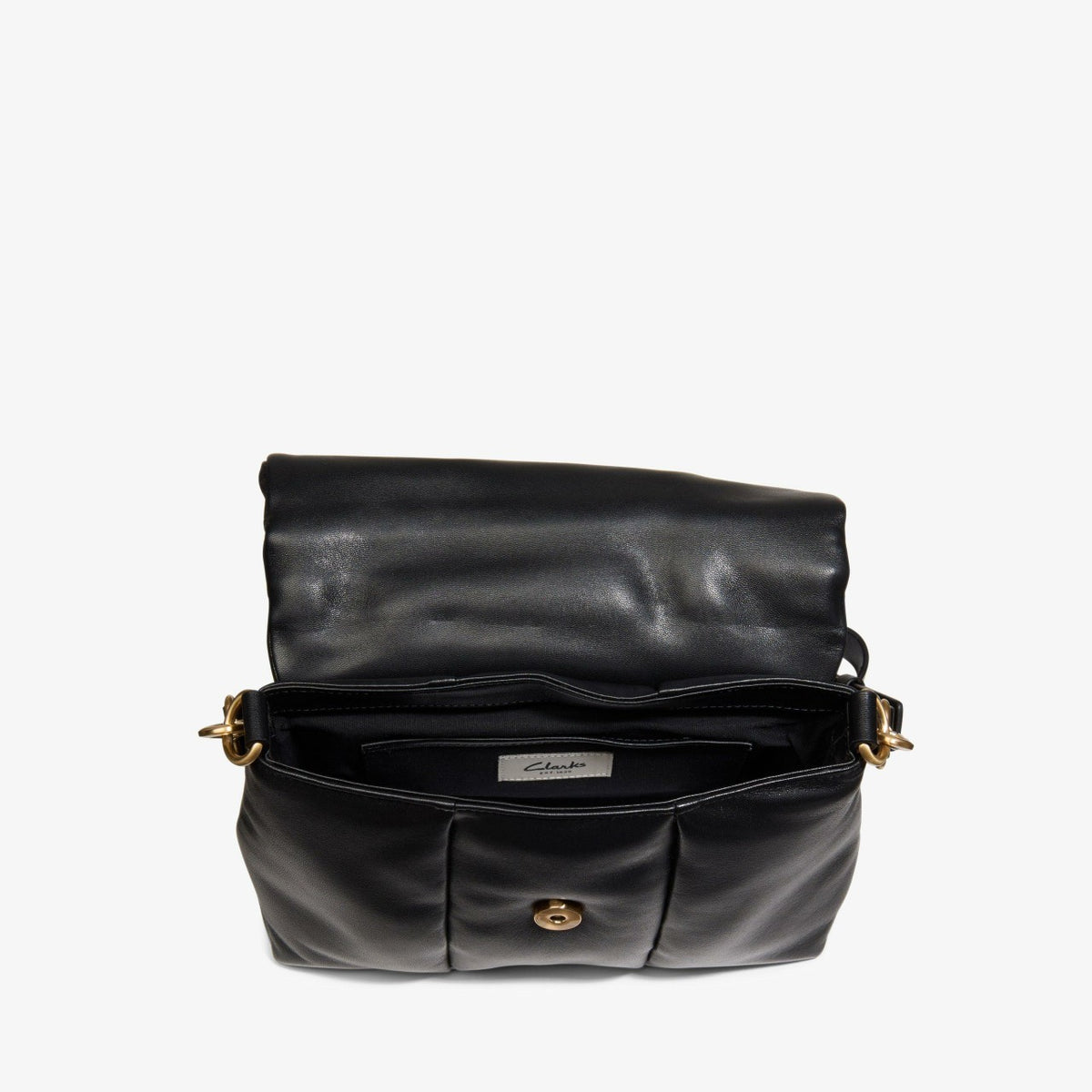 Puffy Crossbody Black Leather - Clarks Women