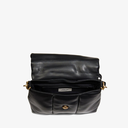 Puffy Crossbody Black Leather - Clarks Women