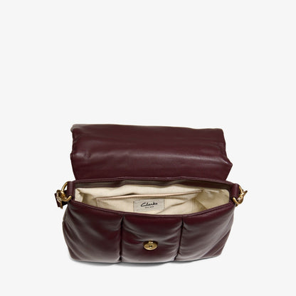 Puffy Crossbody Burgundy Leather - Clarks Women