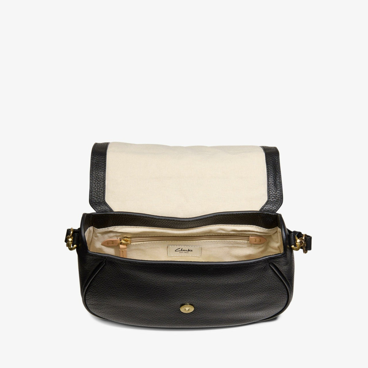 Utility Saddle Black Leather - Clarks Women