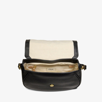 Utility Saddle Black Leather - Clarks Women