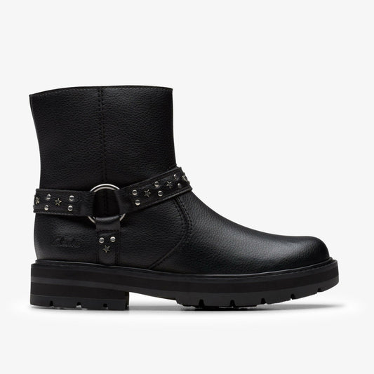 Prague Shine Kid Black Leather - Clarks Kids