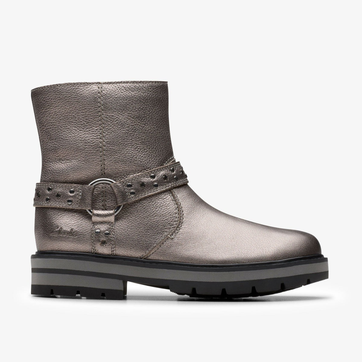 Prague Shine Kid Pewter Metallic - Clarks Kids