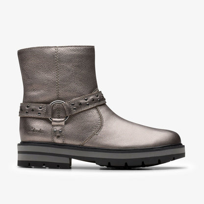 Prague Shine Kid Pewter Metallic - Clarks Kids
