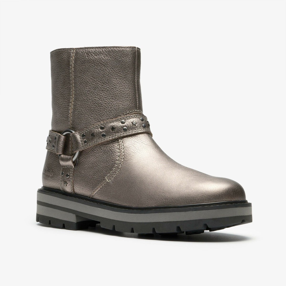 Prague Shine Kid Pewter Metallic - Clarks Kids
