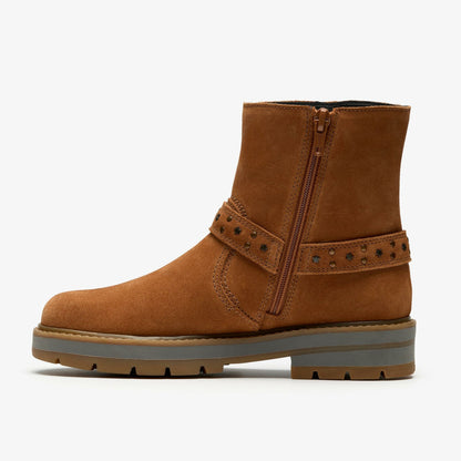 Prague Shine Kid Tan Suede - Clarks Kids