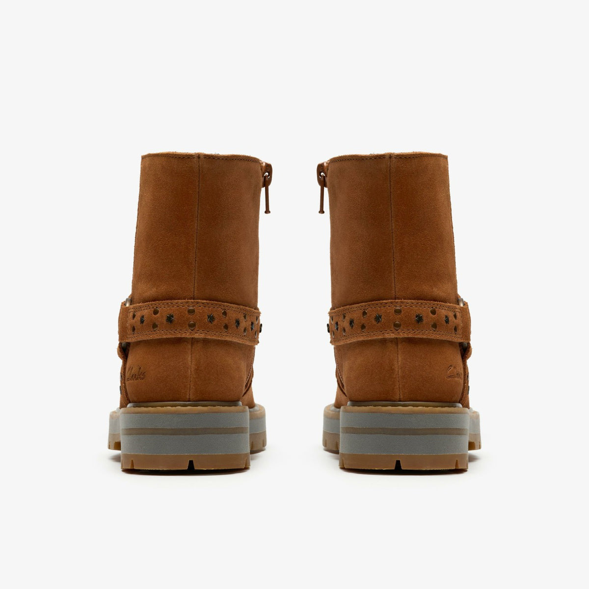 Prague Shine Kid Tan Suede - Clarks Kids