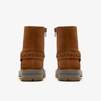 Prague Shine Kid Tan Suede - Clarks Kids