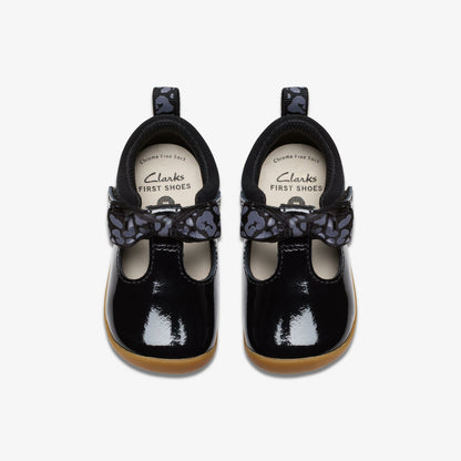 Roamer Trim Toddler Black Patent - Clarks Kids