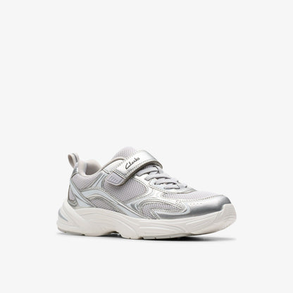 Crafton Move Kid Silver Metallic - Clarks Kids
