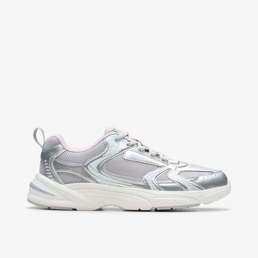 Crafton Move Youth Silver Metallic - Clarks Kids