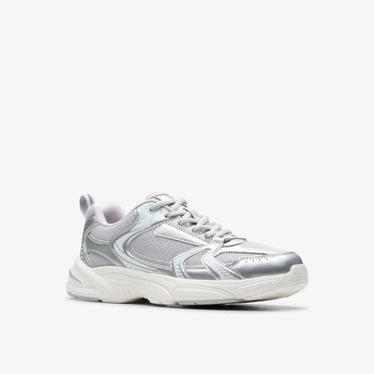 Crafton Move Youth Silver Metallic - Clarks Kids
